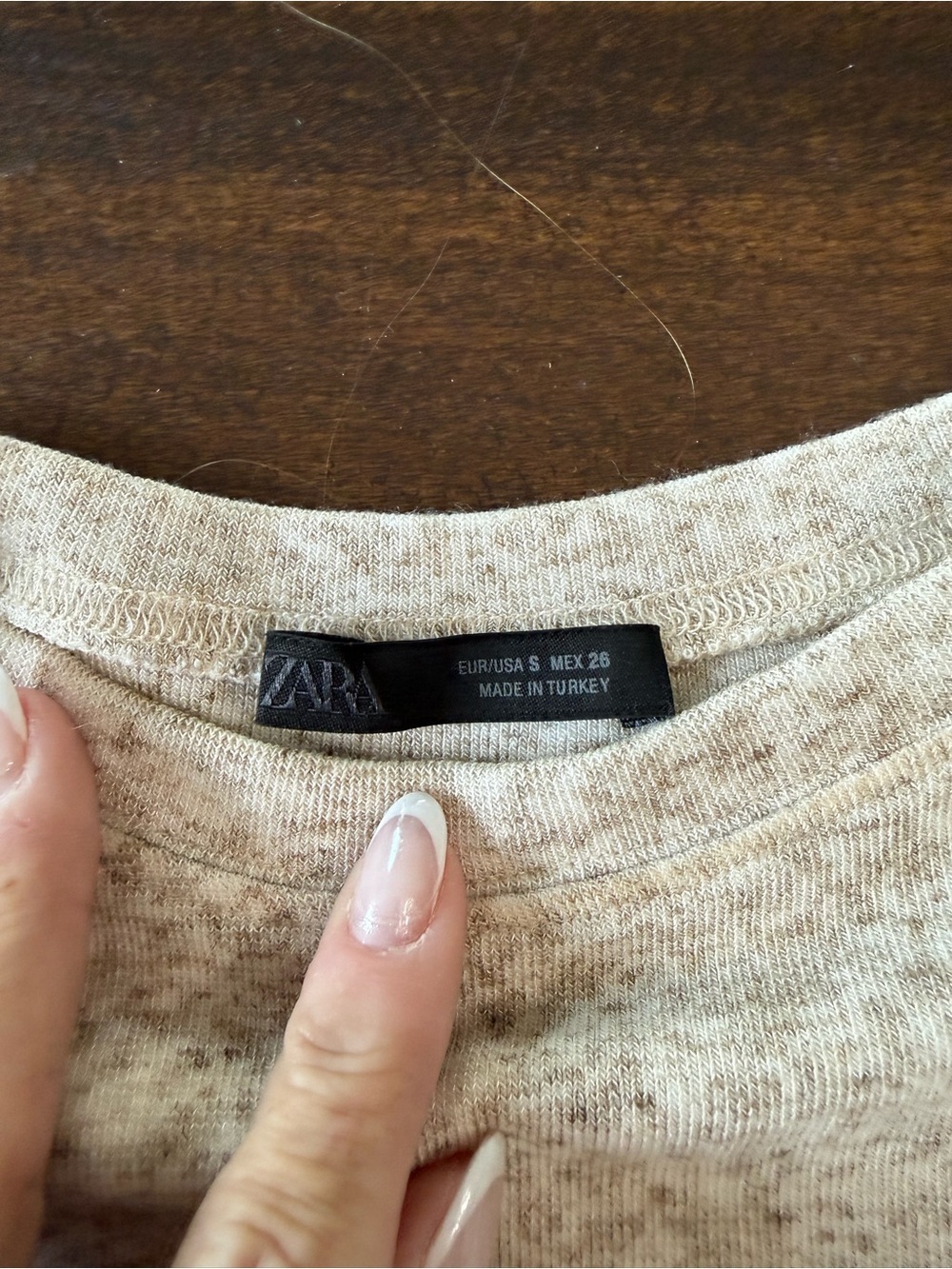 Zara Sleeveless Beige Heathered Mock Neck Bodysuit - Picture 5 of 6